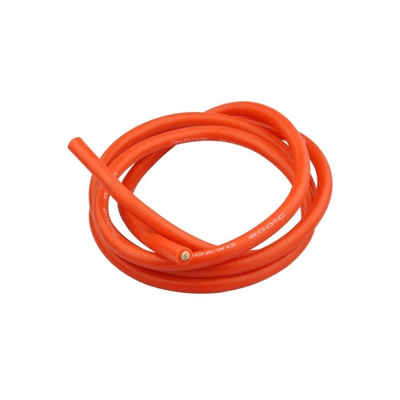Cables pour batteries, moteurs, etc... - Câble silicone 6mm²  rouge - 1m Amass - FLASH RC