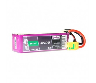 Baterías de propulsión de aviones RC - Lipo Hacker TopFuel Eco-X MTAG 6S 22.2V 4500mAh 20C XT90S socket - FLASH RC