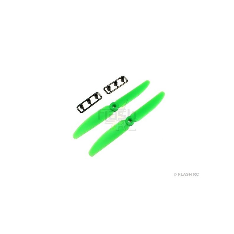 Accessoires FPV Racers (Electronique/Batteries...) - Hélice SF 5x4'R verte (2pc) Gemfan - FLASH RC